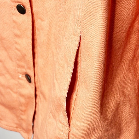 Chico's Cantaloupe 2 Piece Denim Set Size 2/L Jean Jacket Ankle Pants Stretch - Picture 5 of 14